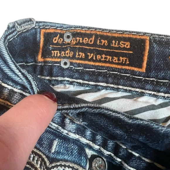 Rock Revival Dania Easy Skinny Jeans – Size 26 – Distressed & Embellished - Picture 7 of 15